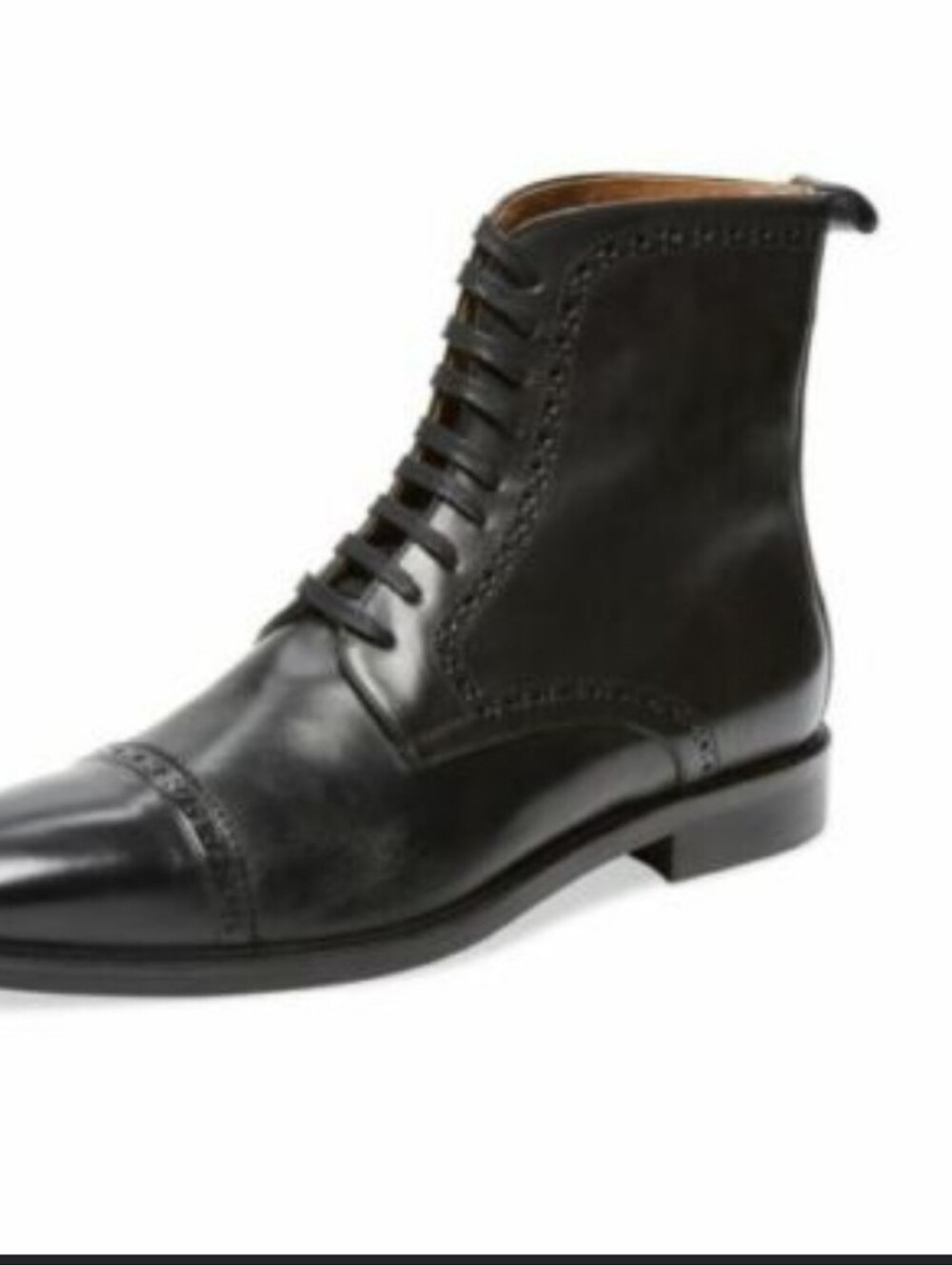Wall & Water Men's Black Leather Lace-Up Dress Boot